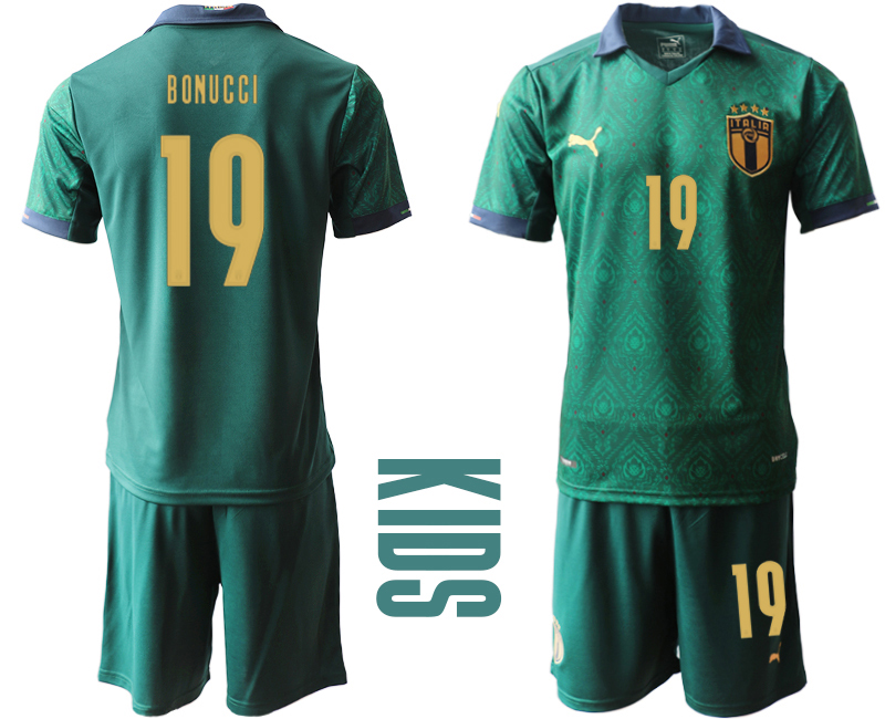 Youth 2021 European Cup Italy second away green #19 Soccer Jersey